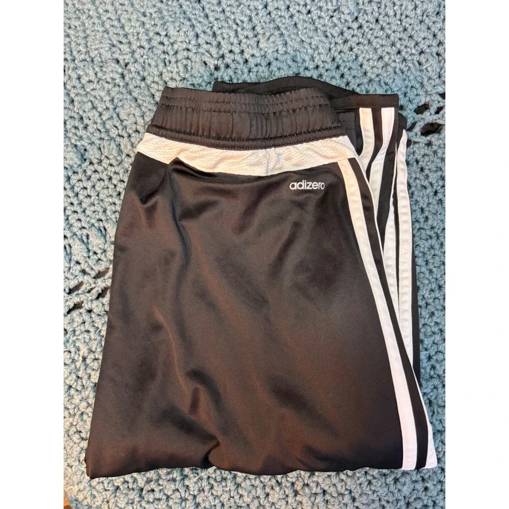 Adidas Climacool Adizero Soccer Training Pants Black White Cropped Mens Small